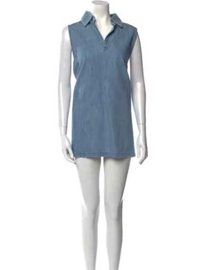 Pre-owned Eskandar Mini Dress In Blue