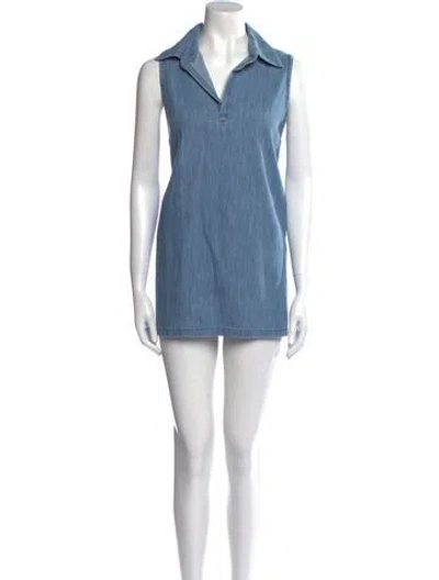 Pre-owned Eskandar Mini Dress In Blue