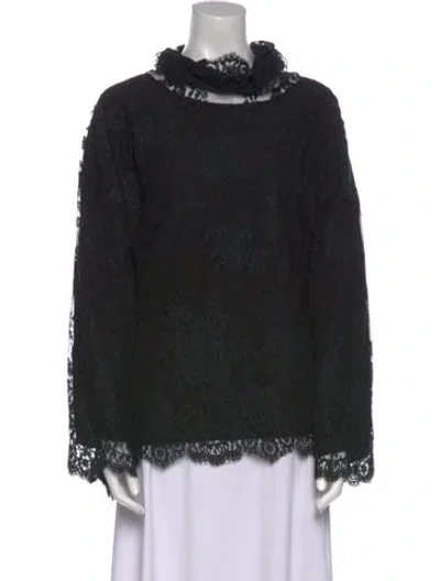 Pre-owned Eskandar Mock Neck Long Sleeve Sweatshirt In Black