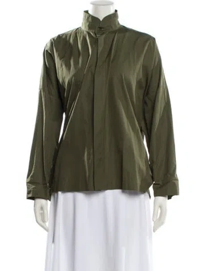 Pre-owned Eskandar Mock Neck Long Sleeve Sweatshirt In Green