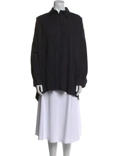 Pre-owned Eskandar Mock Neck Long Sleeve Tunic In Black