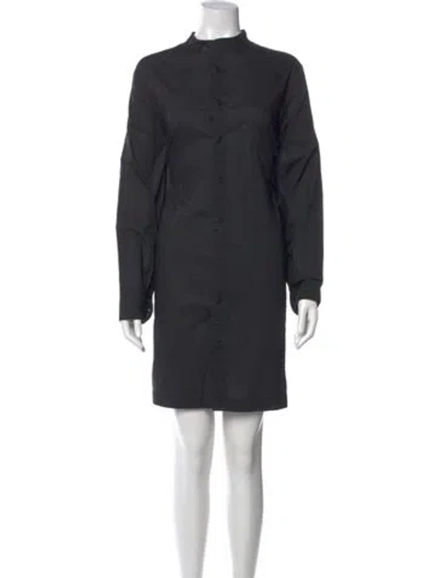 Pre-owned Eskandar Mock Neck Mini Dress In Black