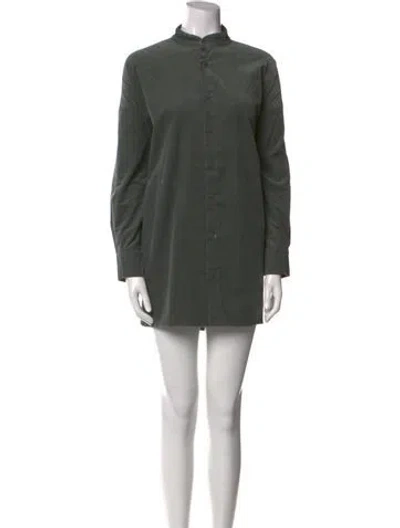 Pre-owned Eskandar Mock Neck Mini Dress In Green