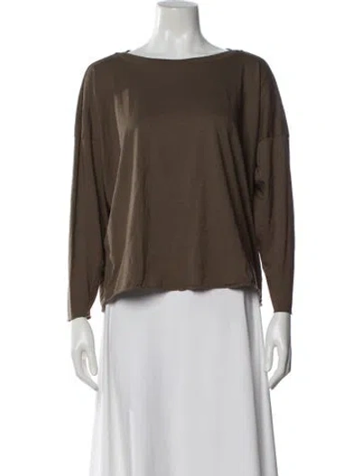 Pre-owned Eskandar Neiman Marcus Scoop Neck Top In Brown