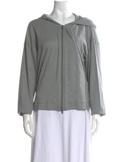Pre-owned Eskandar Open Front Long Sleeve Hoodie W/ Tags In Gray