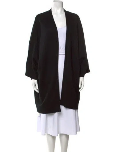Pre-owned Eskandar Open Front Sweater In Black