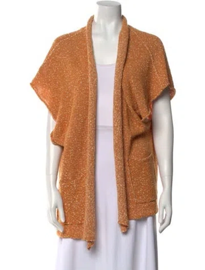 Pre-owned Eskandar Open Front Sweater In Orange