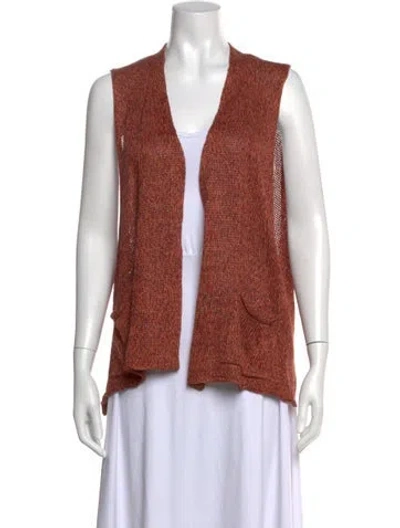 Pre-owned Eskandar Open Front Sweater In Orange