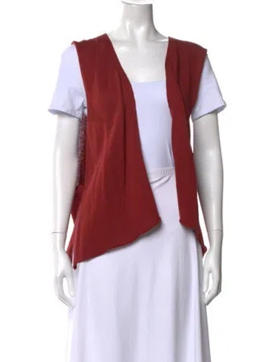 Pre-owned Eskandar Open Front Sweater In Red