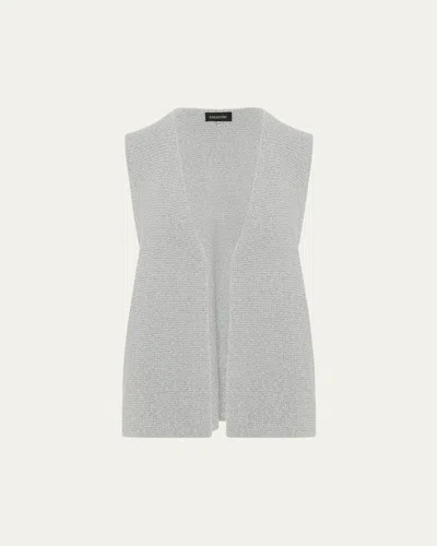 Eskandar Open Waistcoat (mid Length) In Gray