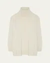 Eskandar Panelled A-line Roll Neck Sweater (mid Plus Length) In Neutral