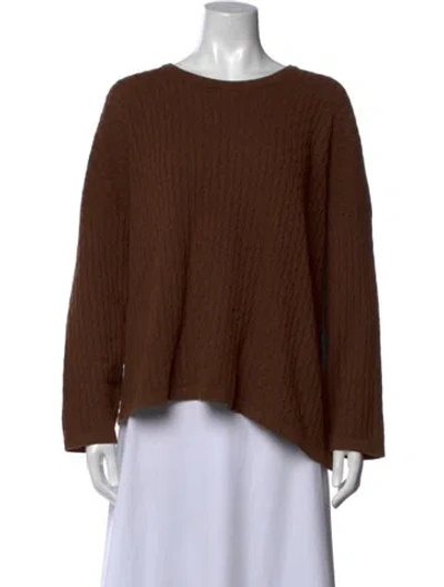 Pre-owned Eskandar Patterned Crew Neck Sweater In Brown