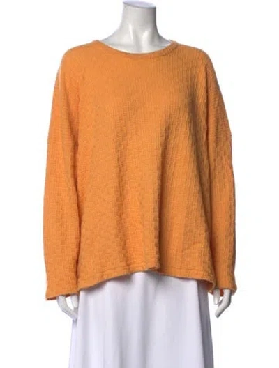 Pre-owned Eskandar Patterned Crew Neck Sweater In Orange