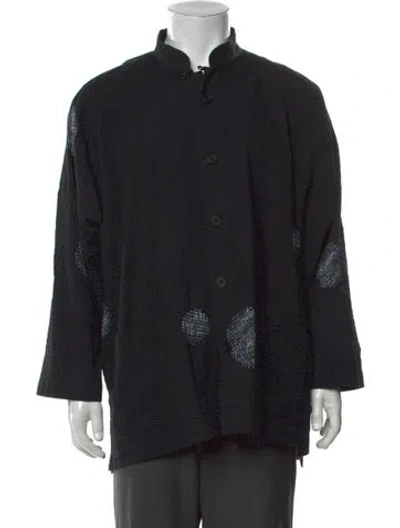 Pre-owned Eskandar Patterned Long Sleeve Shirt In Black