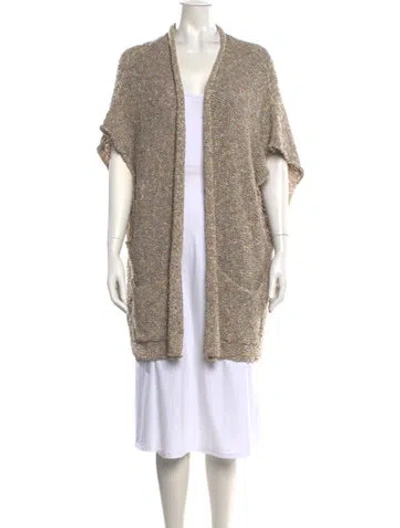 Pre-owned Eskandar Patterned Open Front Sweater In Neutrals