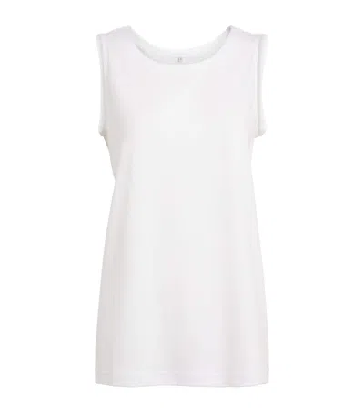 Eskandar Pima Cotton A-line Tank Top In White