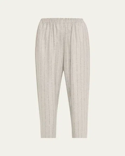 Eskandar Pin-striped Japanese Trousers In Cloudgrey