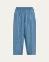 Eskandar Plaid Japanese Trousers In Bluemix