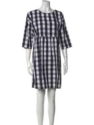 Pre-owned Eskandar Plaid Print Mini Dress In Black/white