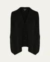 Eskandar Plain Cashmere A-line Sleeveless V-neck Cardigan (mid Plus Length)