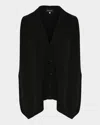Eskandar Plain Cashmere A-line Sleeveless V-neck Cardigan (mid Plus Length)
