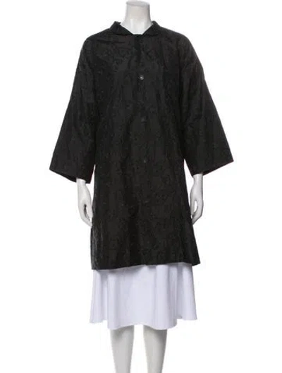 Pre-owned Eskandar Printed Coat In Black