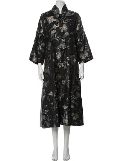 Pre-owned Eskandar Printed Coat In Gray