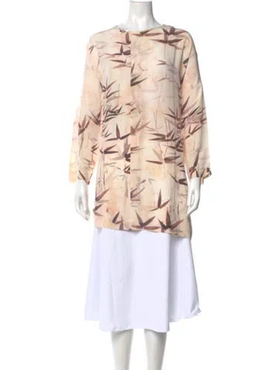 Pre-owned Eskandar Printed Crew Neck Top In Neutral