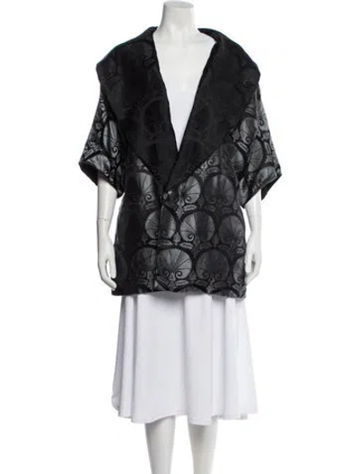 Pre-owned Eskandar Printed Jacket In Black