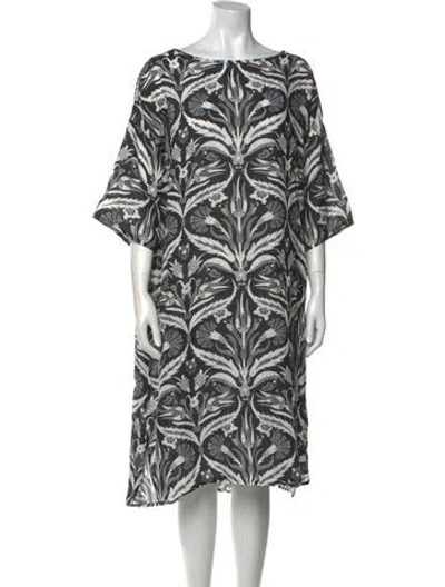 Pre-owned Eskandar Printed Midi Length Dress In Multi