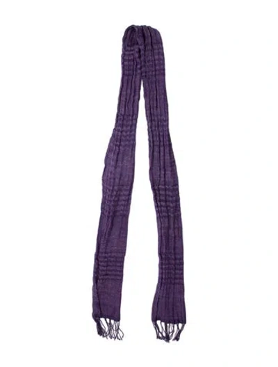Pre-owned Eskandar Printed Scarf In Purple