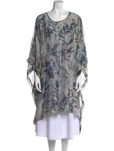 Pre-owned Eskandar Printed Scoop Neck Tunic