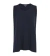 Eskandar Ripple Cashmere A-line Top In Blue