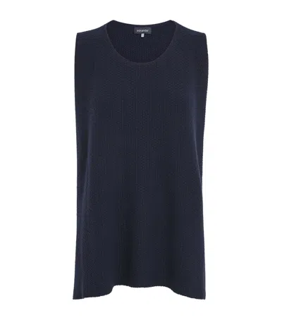 Eskandar Ripple Cashmere A-line Top In Blue