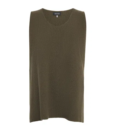 Eskandar Ripple Cashmere A-line Top In Green