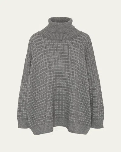 Eskandar Roll Neck Sweater (mid Plus Length) In Gray