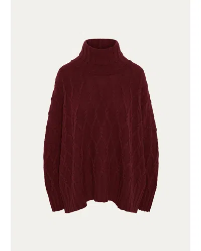 Eskandar Roll Neck Sweater - Mid Plus Length In Red