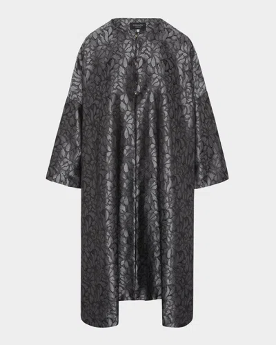 Eskandar Round Neck 3/4-sleeve Reversible Chinese Coat In Gray