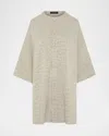 Eskandar Round-neck Chinese Jacket (very Long Length) In Champagne