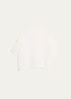 Eskandar Scoop-neck 3/4-sleeve Top With Hem Bands (mid Plus Length) In White