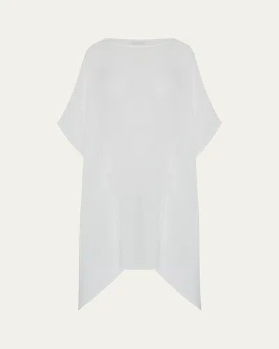 Eskandar Scoop Neck Kaftan (very Long Length) In White