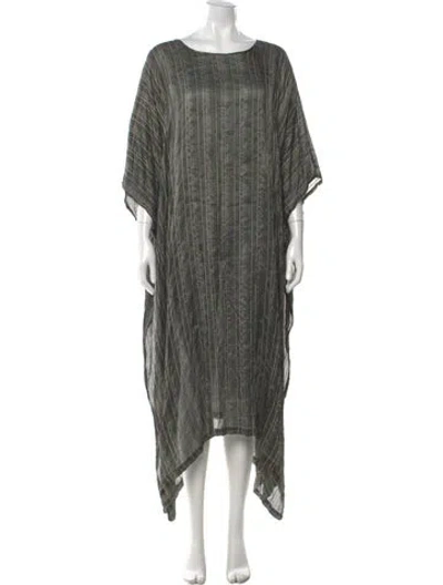 Pre-owned Eskandar Scoop Neck Long Dress In Green
