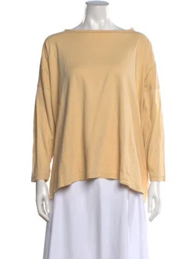 Pre-owned Eskandar Scoop Neck Long Sleeve Sweatshirt In Yellow