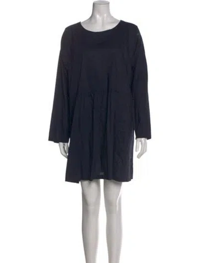 Pre-owned Eskandar Scoop Neck Mini Dress In Black