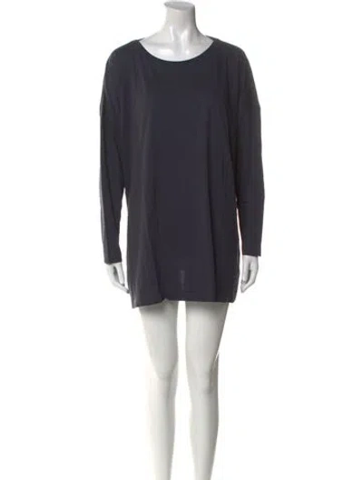 Pre-owned Eskandar Scoop Neck Mini Dress In Blue