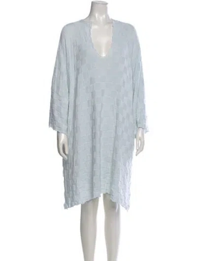 Pre-owned Eskandar Scoop Neck Mini Dress In Blue