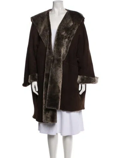 Pre-owned Eskandar Shearling Coat In Brown