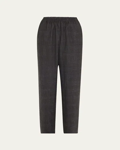 Eskandar Side-insert Tapered Regular Trousers In Charcoal