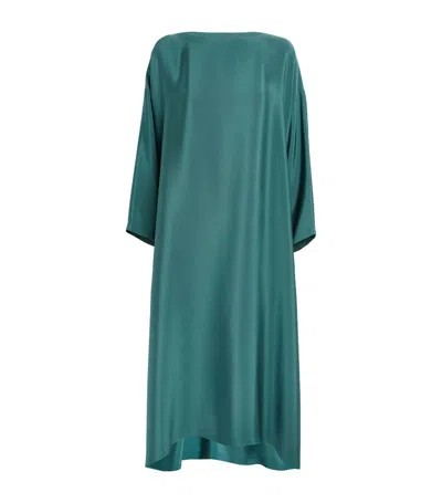 Eskandar Silk A-line Midi Dress In Green