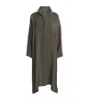 Eskandar Silk A-line Midi Shirt Dress In Green